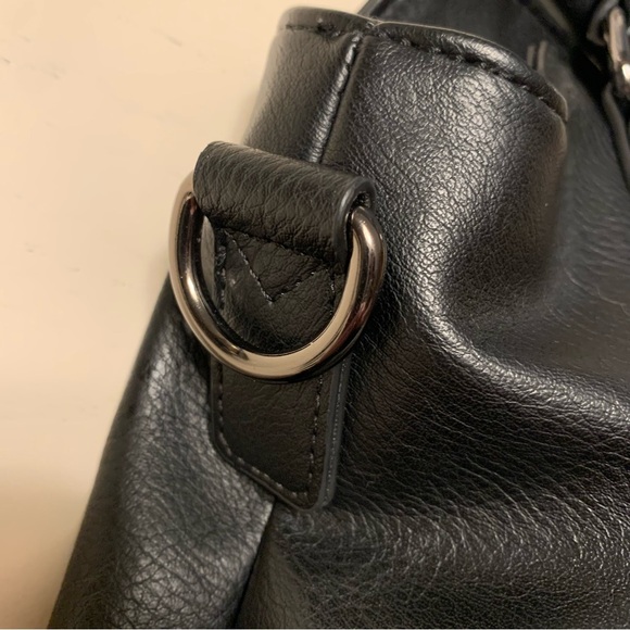 Black Vegan Leather Tote with Gunmetal Hardware. EUC - Picture 13 of 15